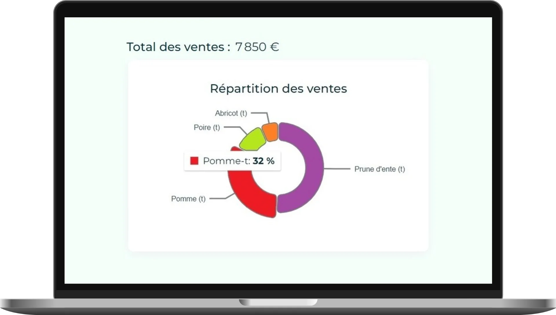 Un écran de l'application Elzeard, la gestion de production des arboriculteurs.